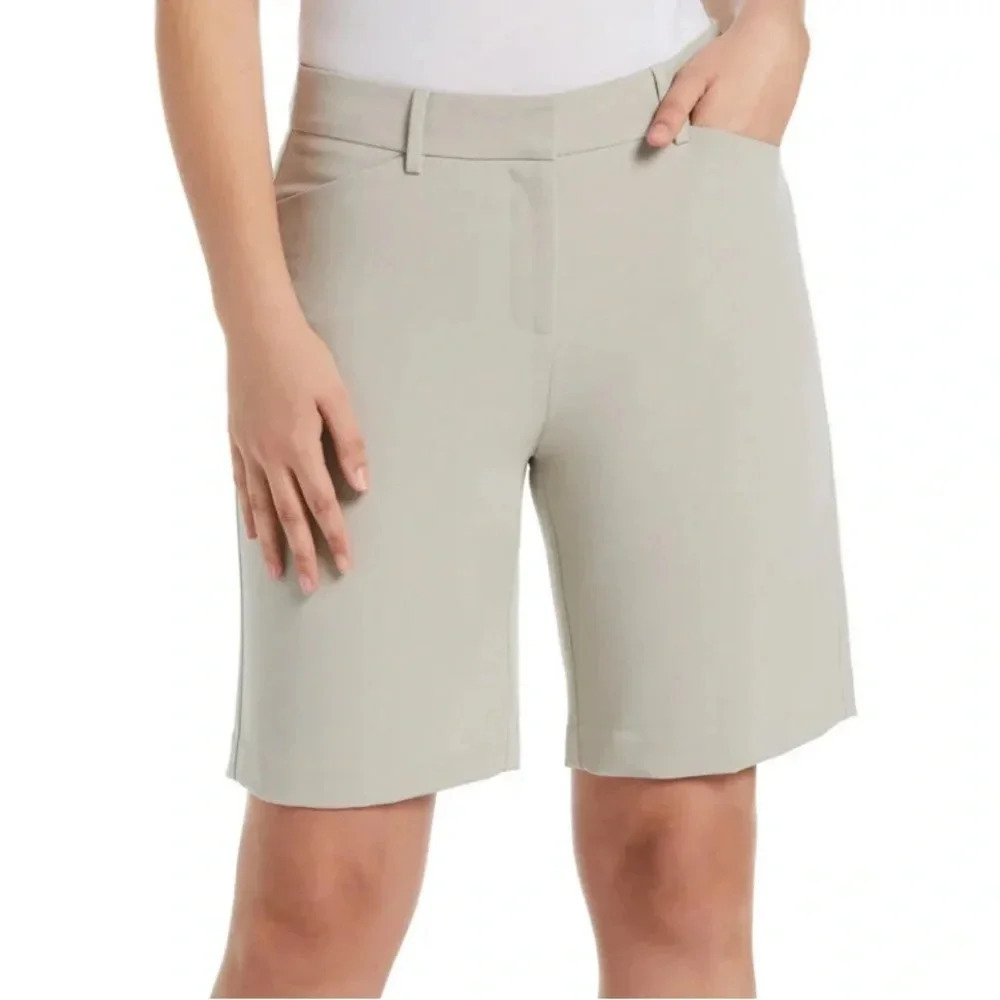 Rafaella Women's Low Rise Straight Hip Modern Weekend Tan Stretch Shorts 22W